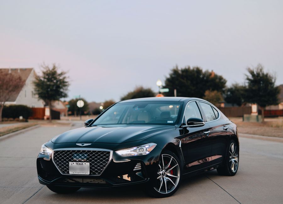 Sedan parked on a residential street